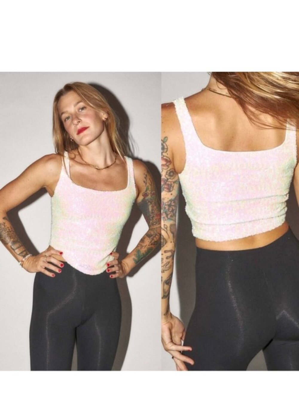 Intimately Free People x Only Hearts | Pearl Sequin Corset Tank Top | Size Small